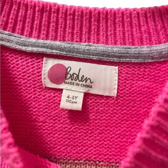 Boden Kids Striped Sweatshirt in Pink, Yellow, and Green - Picture 2 of 3